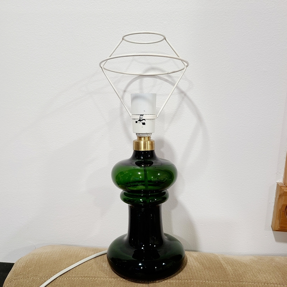 Holmegaard Granny Green Glass Table Lamp Danish Design Mid Century 70's